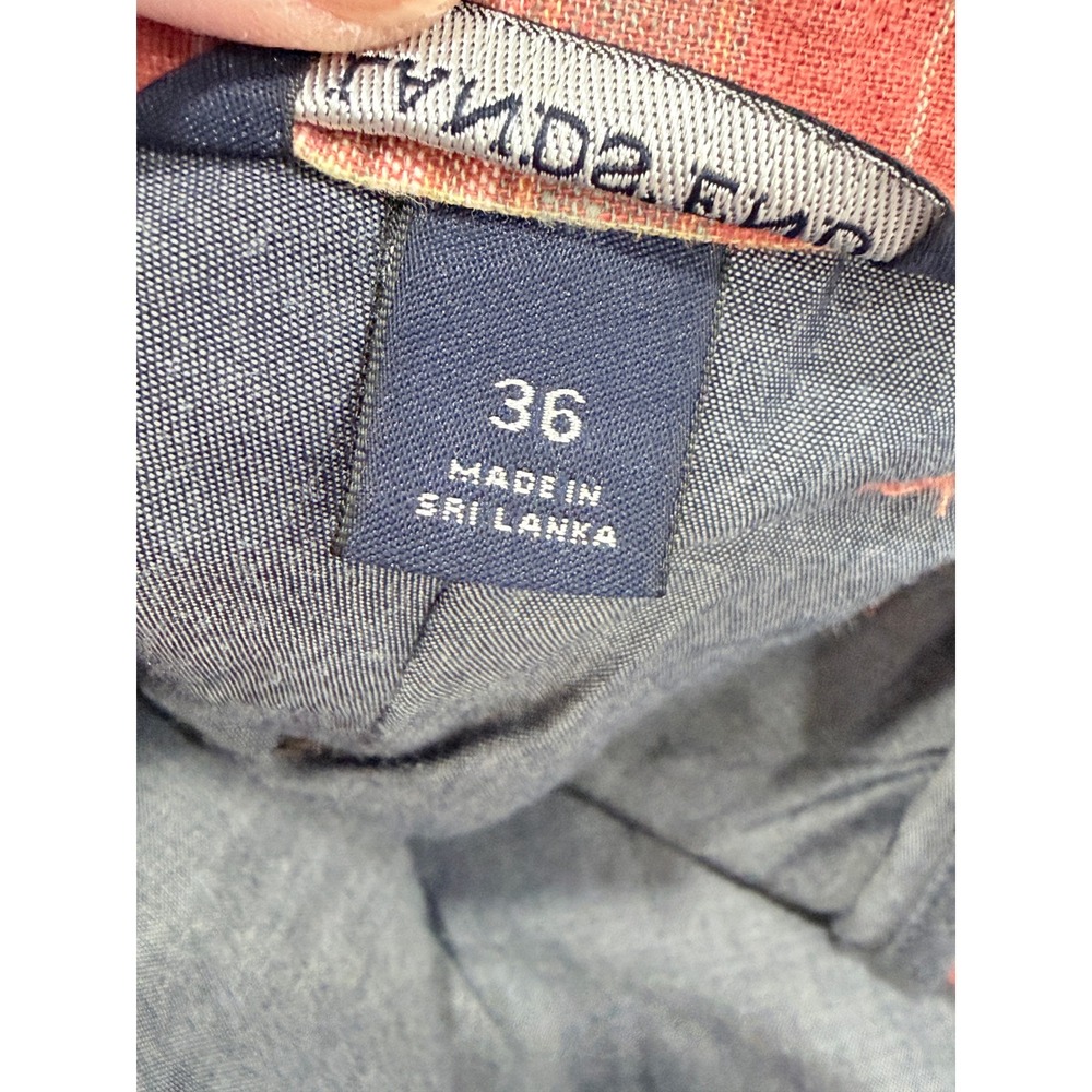 Lands' End Men's Madras Plaid Linen Cotton Chino Shorts Size 36 Anchor Logo - Picture 5 of 10
